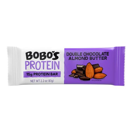 Bobo's Oat Bars - Double Chocolate Almond Protein Bar, 2.2 oz (Pack of 12) - Gluten-Free Snack