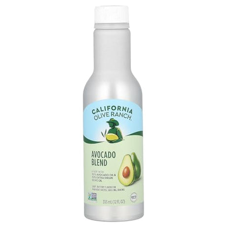 California Olive Ranch - Avocado & Extra Virgin Olive Oil Blend, 12 fl oz (Pack of 6) - High Heat Cooking