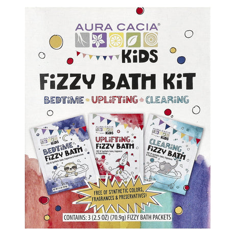 Aura Cacia - Fizzy Bath Kit 3 Pack, 1 Ea (Pack of 1) - Aromatherapy Bath Bombs