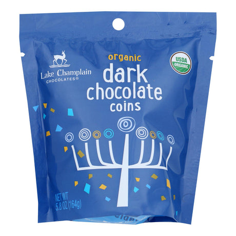 Lake Champlain Chocolates - Dark Chocolate Hanukkah Coins (Pack of 12) 5.8 Oz - Cozy Farm 
