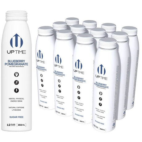 Uptime Energy Drink, Blueberry Pomegranate (No Sugar), 12-Pack (12oz) - Cozy Farm 