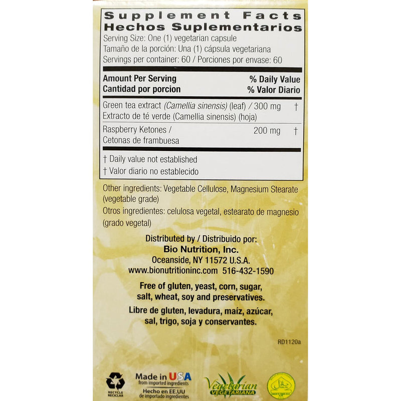 Bio Nutrition Raspberry Keytones - 500mg - Supports Healthy Weight Management (60 Capsules) - Cozy Farm 
