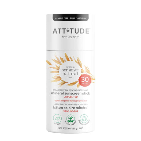 Attitude Sun Stick SPF30 Unscented Tinted, 3 Oz - Cozy Farm 