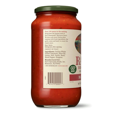 Jar of red sauce with a label on a white background