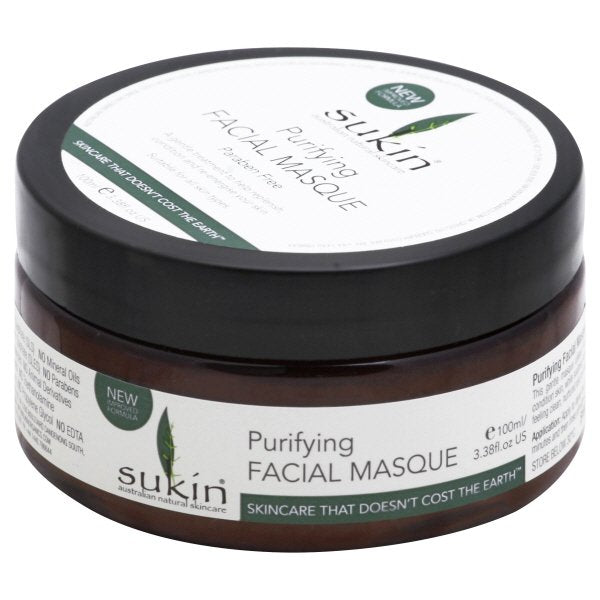 Sukin Clay, Cucumber & Flaxseed Purifying Facial Masque - 3.38oz - Cozy Farm 