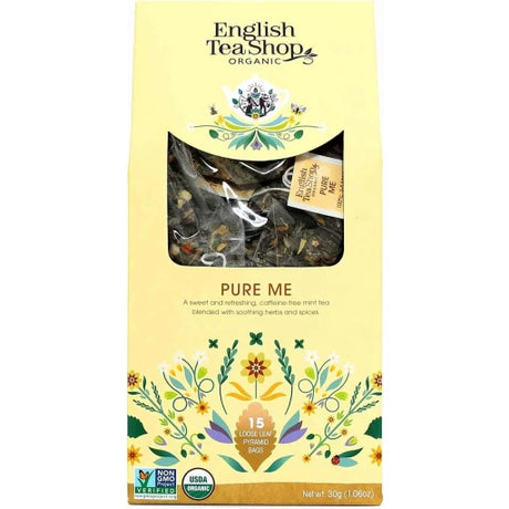 English Tea Shop 15-Bag Organic Pure Me Natural Herbal Wellness Tea - Cozy Farm 