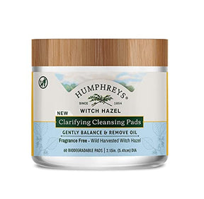 Humphreys Witch Hazel Cleansing Pads, 60 Ct - Gentle Facial Cleanser