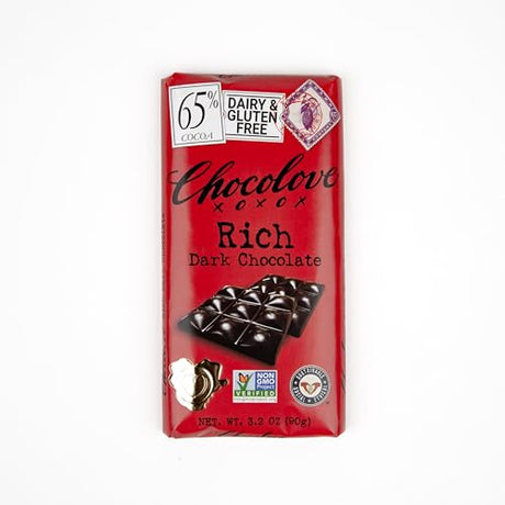 Chocolove Rich Dark Chocolate Mini Bars, 1.3 oz (Pack of 12) - Dairy Free