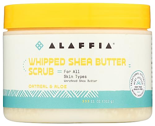 Alaffia - Whipped Shea Butter Oatmeal Scrub, 11 fl oz - Gentle Exfoliating Body