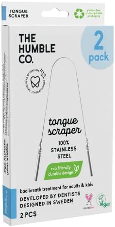 The Humble Co. - Tongue Scraper Steel, 2 Count (Pack of 6) - Oral Hygiene Tool