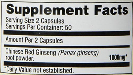 Imperial Elixir Chinese Red Ginseng, 100 Capsules, Premium Quality