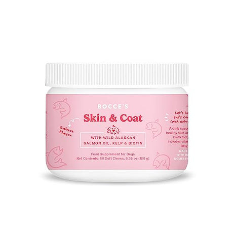 Bocce's Bakery Skin & Coat Dog Supplement, 6.35 oz (Pack of 12) - Healthy Skin Support