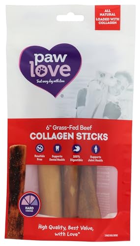 Paw Love - Dog Treat Cleaning Sticks 6 inch, 3 ct (Pack of 6) - Dental Health Chews