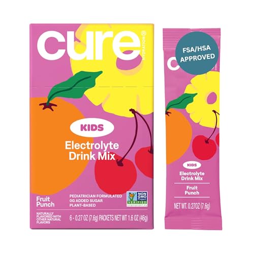 Cure Hydration Kids Fruit Punch, 1.6 oz - Electrolyte Drink Mix