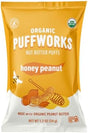 Puffworks - Organic Honey Peanut Butter Puffs, 1.2 oz (Pack of 6) - Gluten-Free Snack
