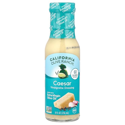 California Olive Ranch Caesar Vinaigrette Dressing, 10 fl oz (Pack of 6) - Gluten-Free Salad Dressing