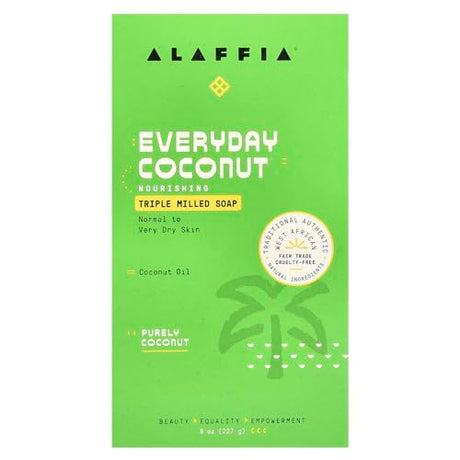 Alaffia Coconut Soap Bar, 8 oz - Gentle Cleansing Bar