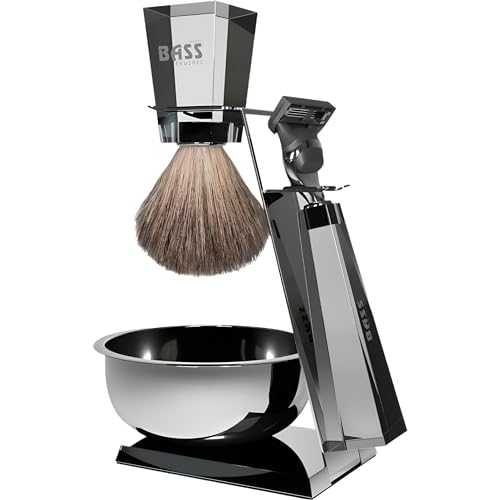 Bass Brushes - Egiziano Shave Set Bowl, Kit (Pack of 1) - Luxury Shaving Kit