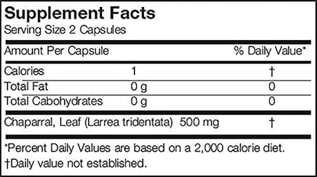 Arizona Natural Chaparral, 500 mg, 180 Capsules