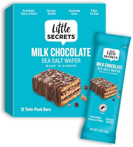 Little Secrets - Milk Chocolate Wafers with Sea Salt, 0.35 oz (Case of 50) - Chocolate Wafers Candy