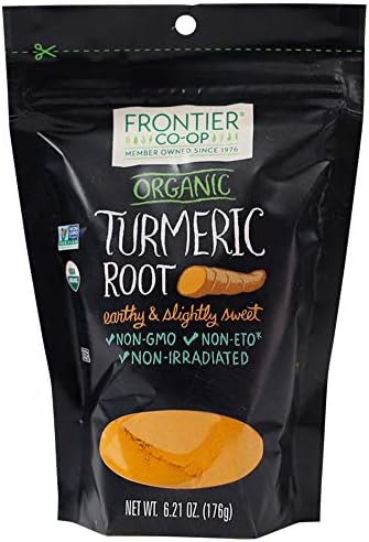Frontier Natural Products Coop - Organic Turmeric Root Ground, 6.21 oz (Pack of 12) - GMO-Free Kosher Spice