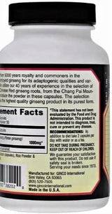Back label of a supplement bottle with text and branding details.