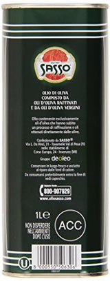 Sasso : "Olio Di Oliva" Olive Oil 1 Liter (33.8 Fl.oz.)