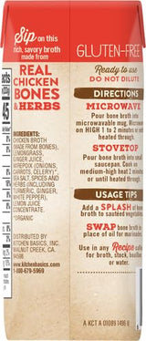 Kitchen Basics Bone Broth, Turmeric Ginger Lemongrass, 8.25 fl oz (Case of 12, Gluten-Free)