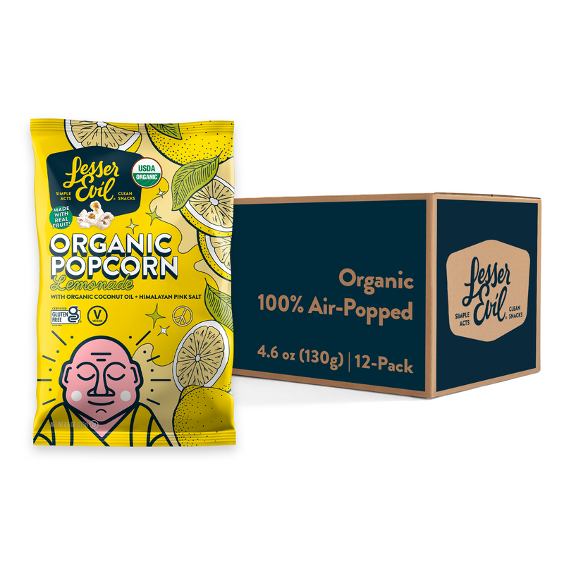 Bags  Lesser Evil Popcorn Lemonade (Pack of 12 4.6 Oz Bags) - Cozy Farm 