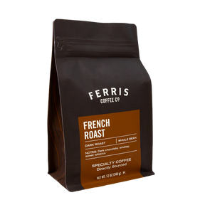 Ferris Nut Co. - French Roast Whole Bean Coffee, 12 oz (Pack of 6) - Rich, Bold Flavor