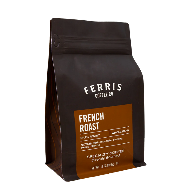 Ferris Nut Co. - French Roast Whole Bean Coffee, 12 oz (Pack of 6) - Rich, Bold Flavor