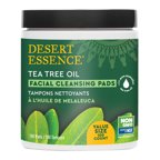 Desert Essence Tea Tree Oil Cleansing Pads - Gentle Exfoliating Face Pads for Clean, Clarifying Care - 100 Count - Cozy Farm 