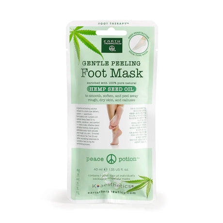Earth Therapeutics - Hemp Oil Peeling Foot Mask, 1 Pair - Exfoliating Foot Treatment