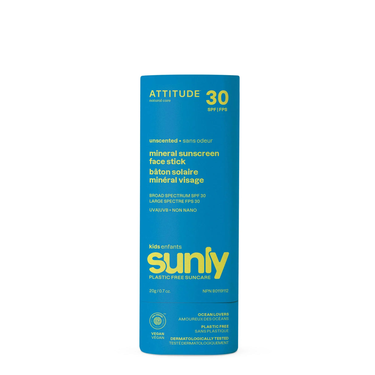Attitude - Kid's Sunscreen Face Stick, 0.7 oz - Gentle Sun Protection