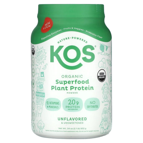 Kos - Organic Sprouted Protein Powder, 33.6 oz - Gluten & Wheat Free
