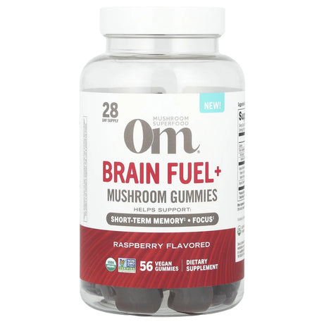 Om - Gmy Organic Brnfuel Mushroom Raspberry, 56 ct - Gluten-Free Energy
