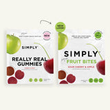 Simply Gum Fruit Bites Sour Apple Cherry (Pack of 8) - Natural Chewy Candy
