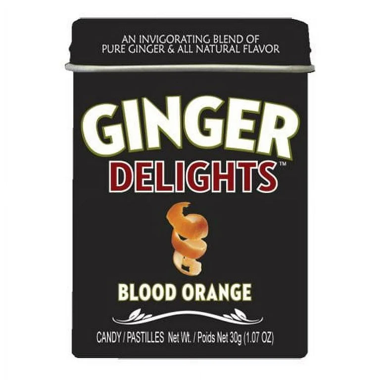 Ginger Delights Ginger Mint Blood Orange, 1.07 oz Tins, Case of 12