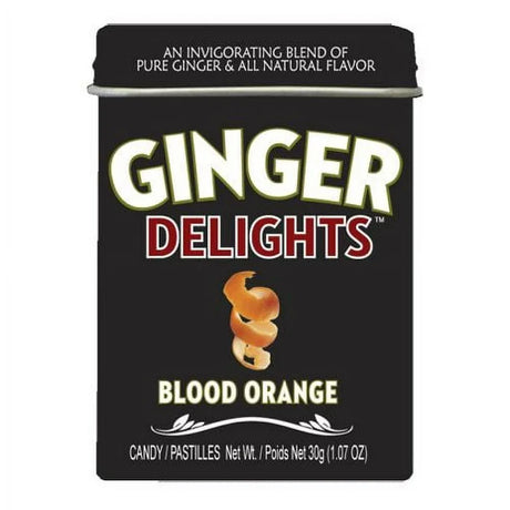 Ginger Delights Ginger Mint Blood Orange, 1.07 oz Tins, Case of 12