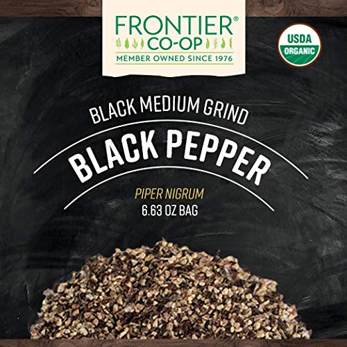 Frontier Organic Black Pepper, Medium Grind, Fair Trade Certified, 1 lb