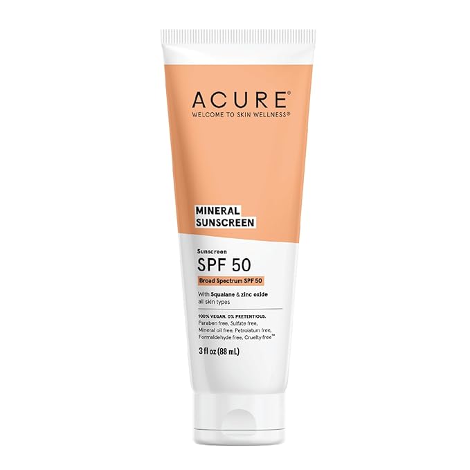 Acure Sunscreen Mineral SPF 50 - 3 fl oz - Broad Spectrum Protection