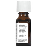 Bottle of Aura Cacia frankincense with a white label on a white background