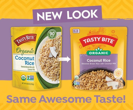 Tasty Bite Coconut Rice, Authentic Indian, Pack of 6, 8.8 oz Pouches