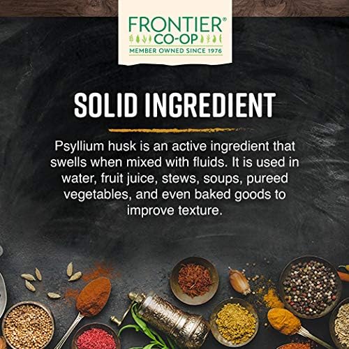 Frontier Herb Psyllium Seed Husk, Whole, Organic, 1 Lb.