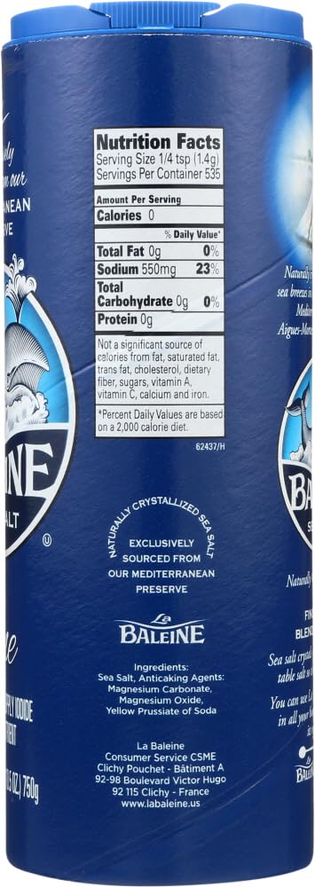 Blue can with nutrition facts label on a white background
