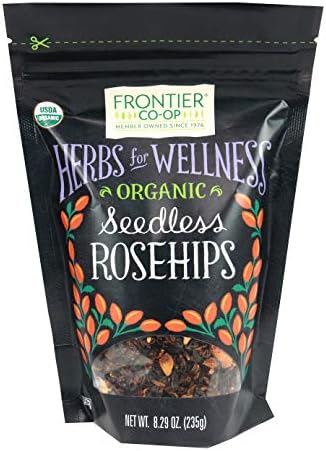 Frontier Natural Products Coop - Organic Rosehips Seedless, 8.29 oz (Pack of 12) - Bulk Herbs Tea