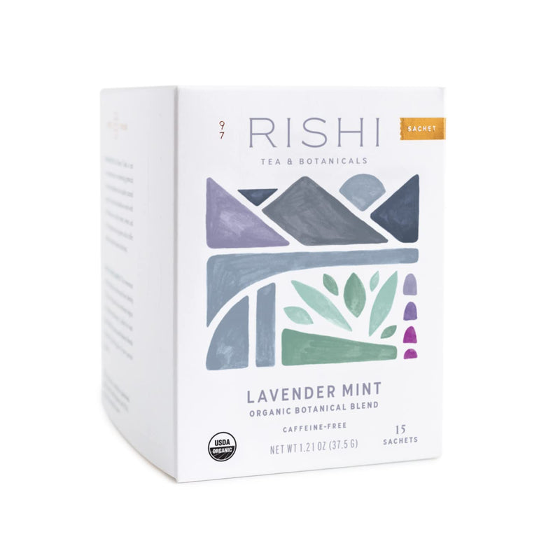 Rishi Tea Lavender Mint Herbal Tea - Case of 6 (15 Bags Each) - Cozy Farm 