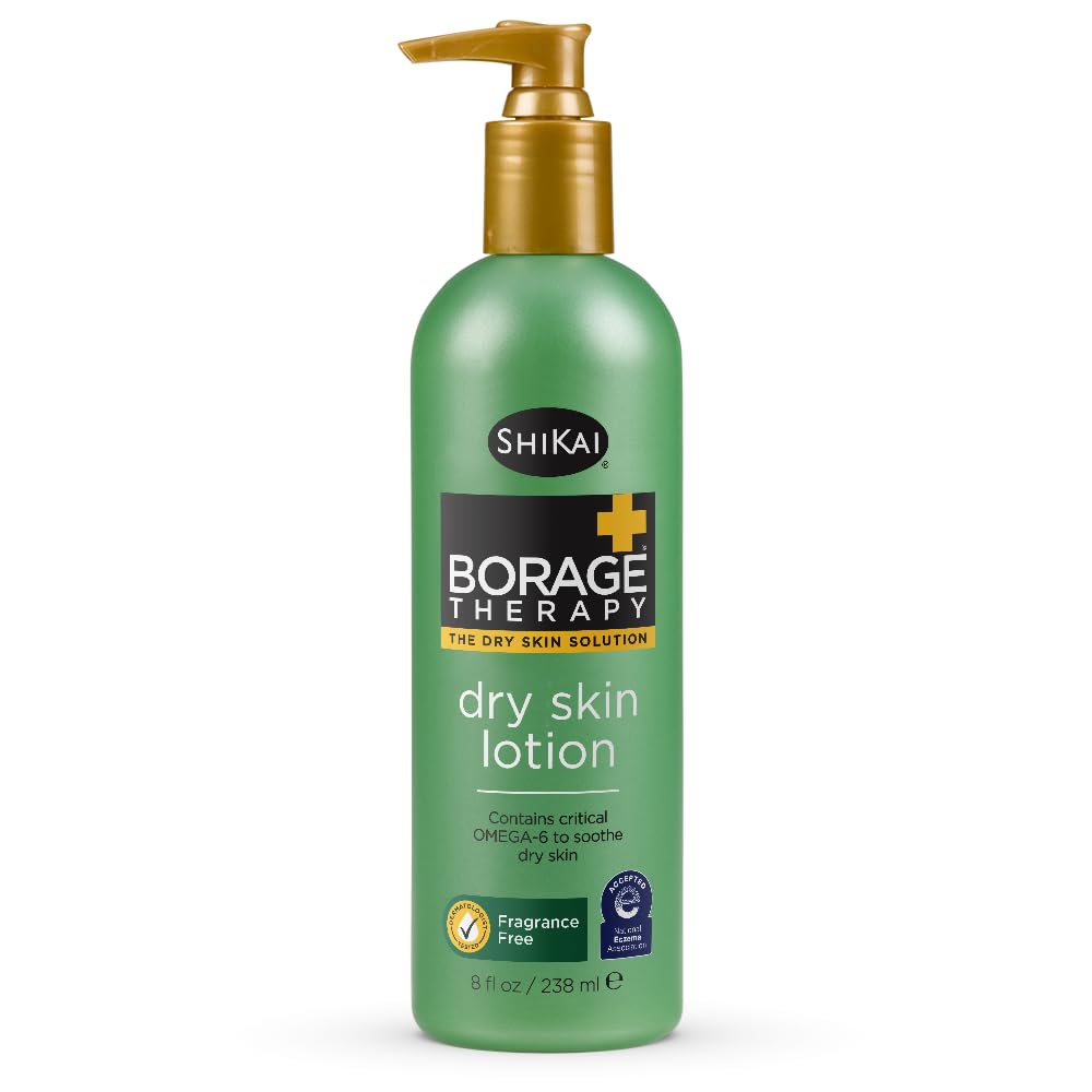 Shikai Borage Therapy dry skin lotion bottle on a white background