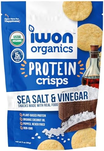 I Won! Nutrition Co - Protn Crsp Organic Sea Salt Vinegar, 3 oz (Pack of 8) - Gluten-Free Crisps