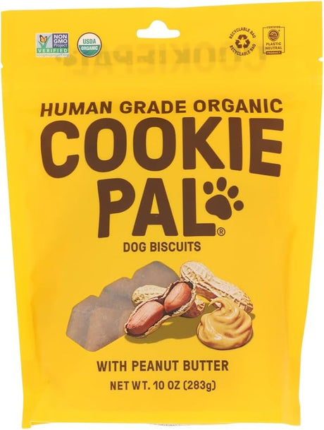 Cookie Pal - Organic Peanut Butter Dog Treats, 10 oz (Case of 4) - Gluten-Free